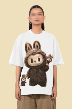 front labubu t-shirt white